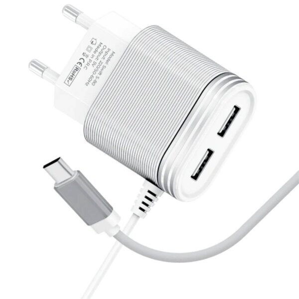 Audionic S-80 Type-C 2.1A Dual USB Charger
